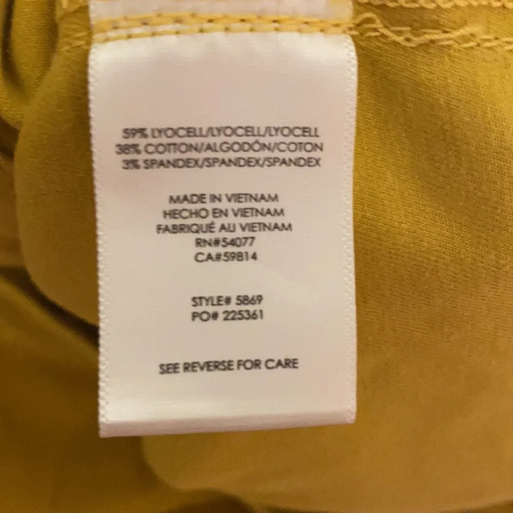 Cabi Utility Trousers Pants 2021 Mustard Yellow Size 16 - Picture 12 of 13